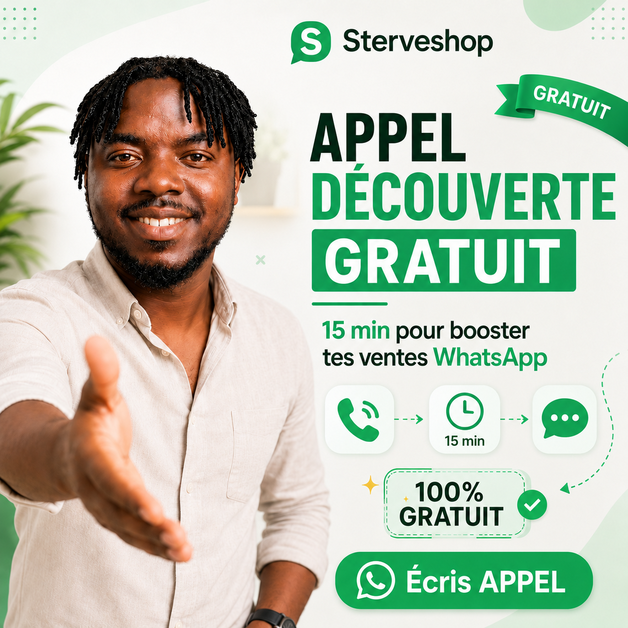 Appel découverte gratuit — 15 min pour booster tes ventes WhatsApp